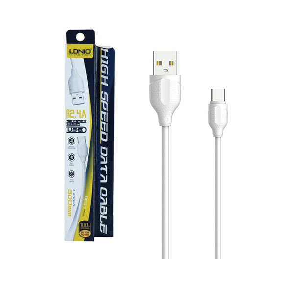 USB data kabal LDNIO LS38 microUSB 30cm 2.4A.